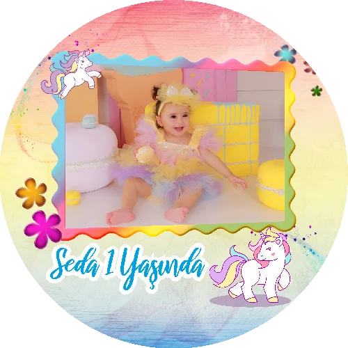 Unıcorn Temalı Yuvarlak Açacak Magneti